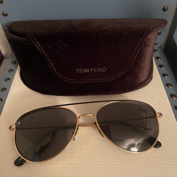 Tom Ford Accessories - Tom Ford Gold Aviator Sunglasses